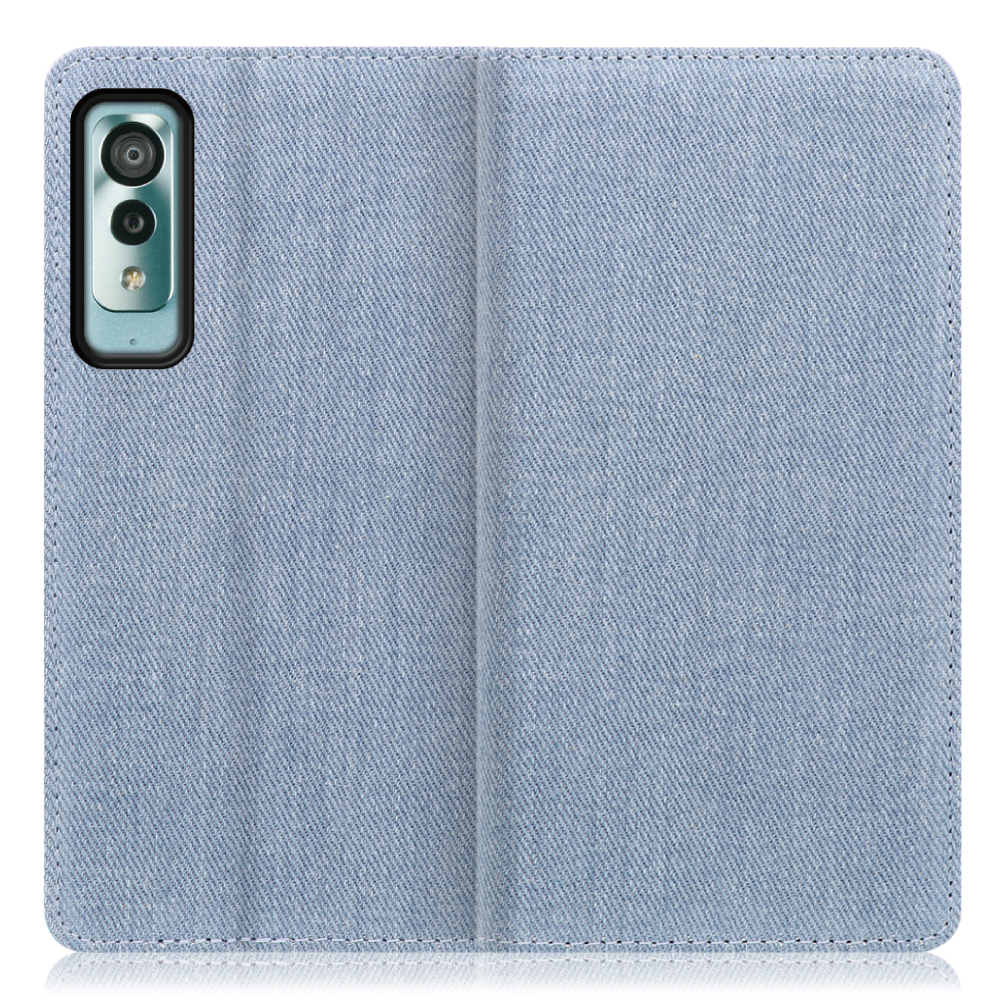 LOOF Denim Android One S8 / DIGNO WX / S8-KC / KC-S303 用 [ライトブルー] デニム 手帳型ケース カード収納付き ベルトなし