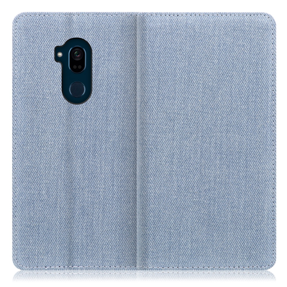 LOOF Denim Android One X5 用 [ライトブルー] デニム 手帳型ケース カード収納付き ベルトなし
