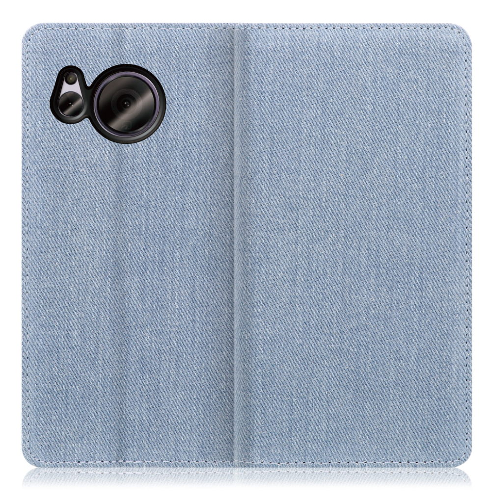 LOOF Denim Series AQUOS sense7 / SHG10 / SH-53C アクオス 用 [ライトブルー] デニム 手帳型ケース カード収納付き ベルトなし