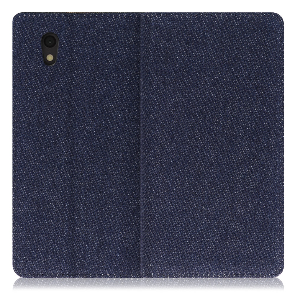 LOOF Denim AQUOS sense / sense lite / sense basic / SH-01K / SHV40 / SH-M05 / 702SH 用 [ブルー] デニム生地を使用 手帳型ケース カード収納付き ベルトなし
