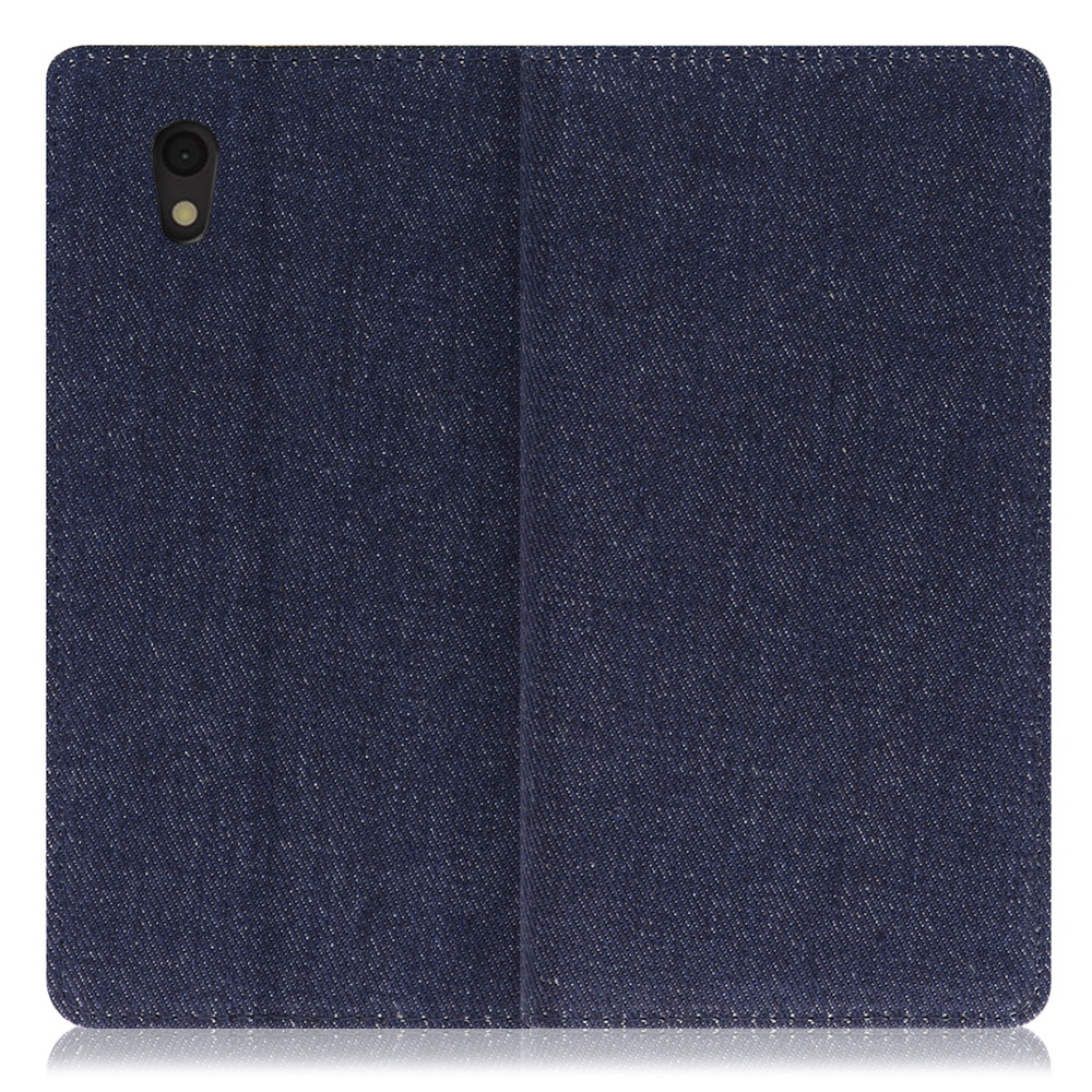 LOOF Denim AQUOS sense / sense lite / sense basic / SH-01K / SHV40 / SH-M05 / 702SH 用 [ブルー] デニム生地を使用 手帳型ケース カード収納付き ベルトなし