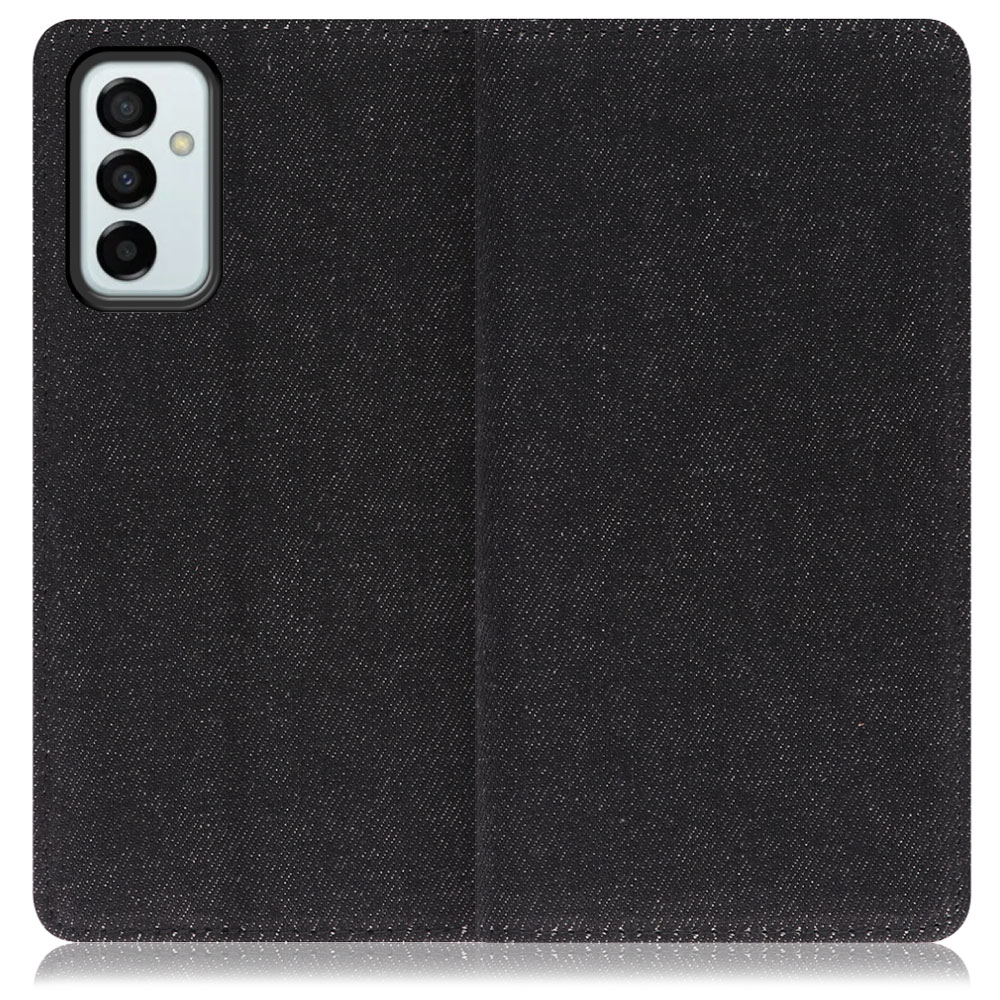LOOF Denim Galaxy M23 5G 用 [ブラック]デニム生地を使用 手帳型ケース カード収納付き ベルトなし