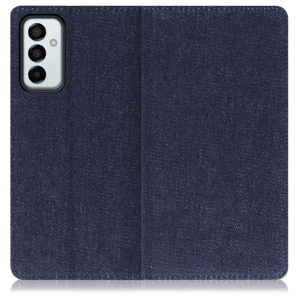 LOOF Denim Galaxy M23 5G 用 [ブルー] デニム生地を使用 手帳型ケース カード収納付き ベルトなし