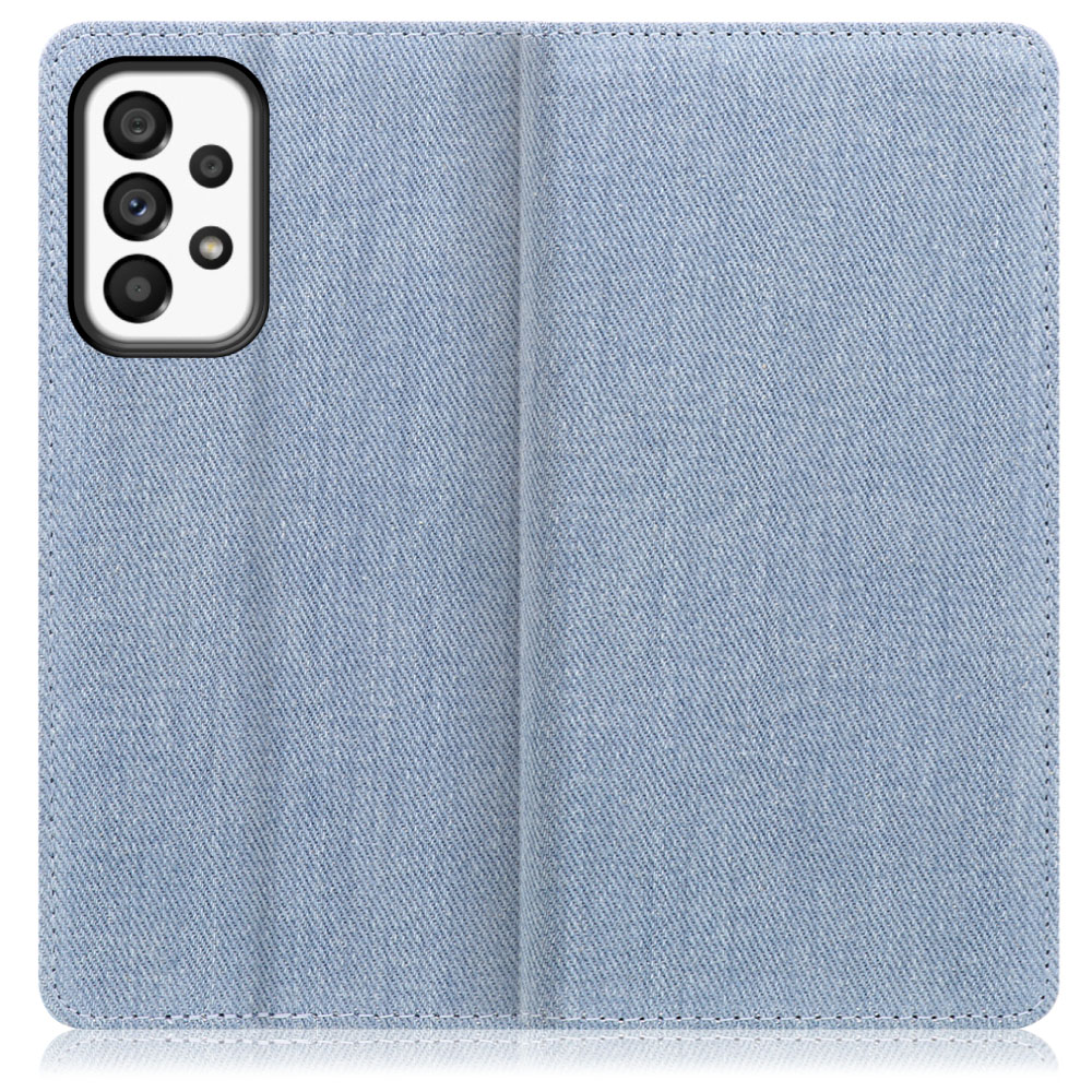 LOOF Denim Galaxy A53 5G / SC-53C / SCG15 用 [ライトブルー] デニム 手帳型ケース カード収納付き ベルトなし