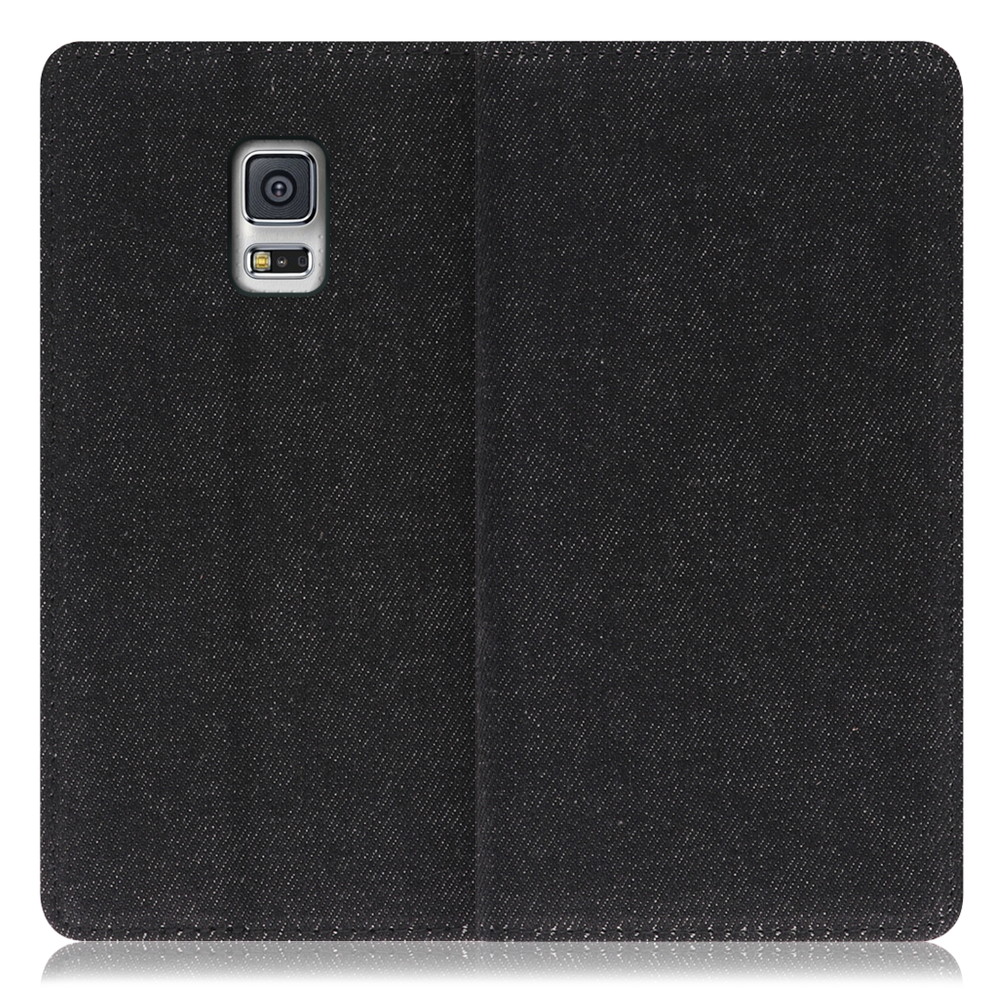 LOOF Denim Galaxy S5 / SC-04F 用 [ブラック]デニム生地を使用 手帳型ケース カード収納付き ベルトなし