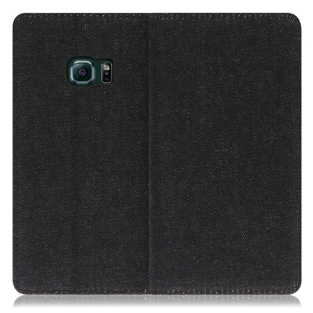 LOOF Denim Galaxy S6 edge / SC-04G / SCV31 用 [ブラック]デニム生地を使用 手帳型ケース カード収納付き ベルトなし