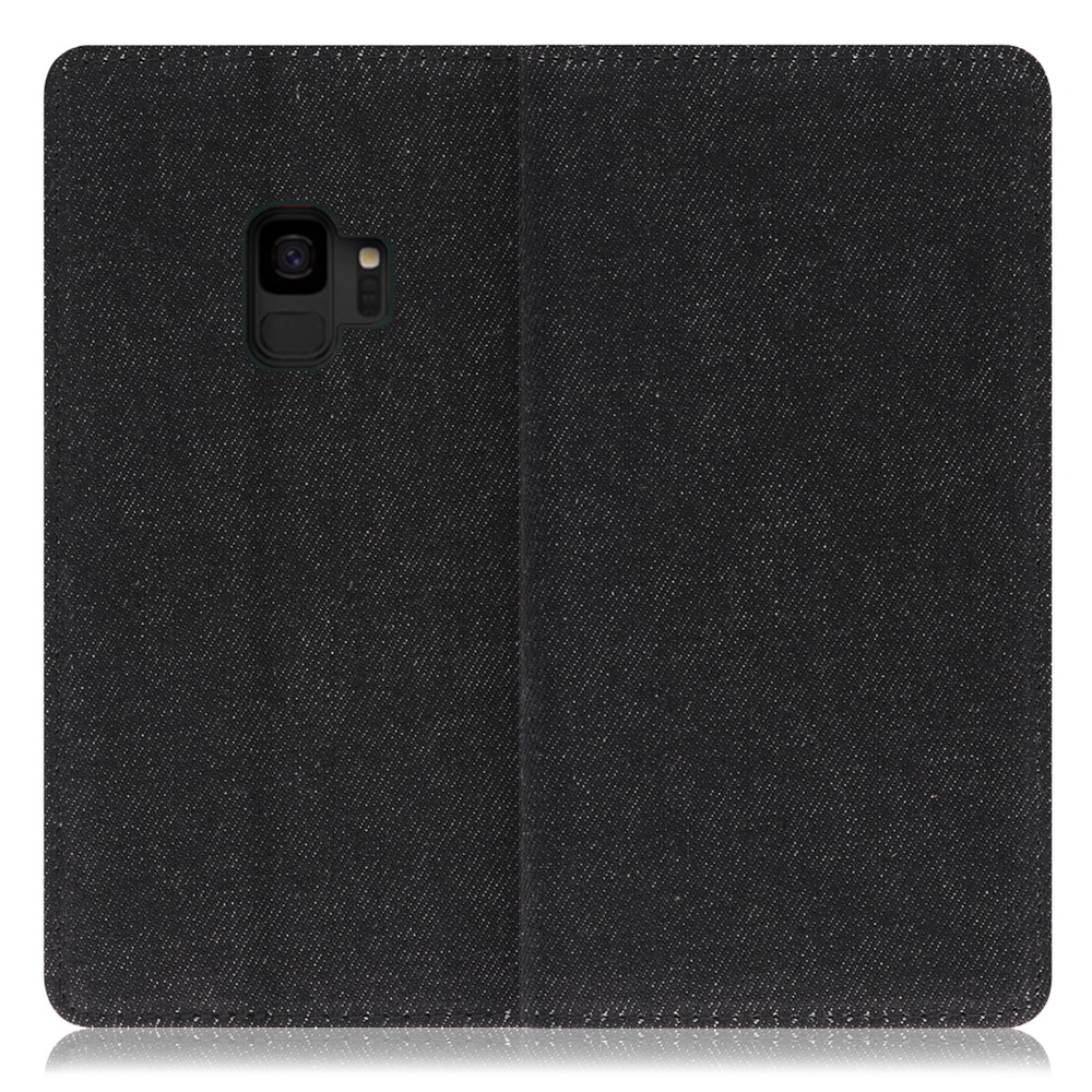LOOF Denim Galaxy S9 / SC-02K / SCV38 用 [ブラック]デニム生地を使用 手帳型ケース カード収納付き ベルトなし