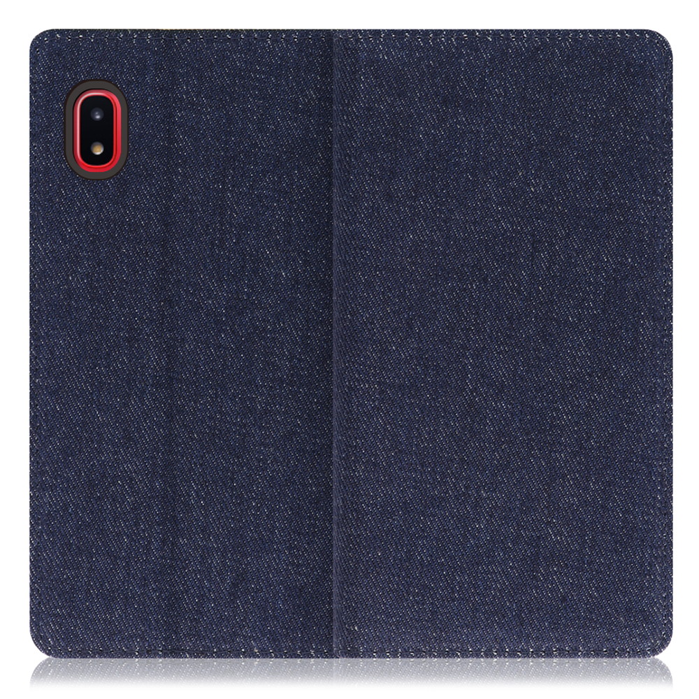 LOOF Denim Galaxy A20 / SC-02M / SCV46 用 [ブルー] デニム生地を使用 手帳型ケース カード収納付き ベルトなし