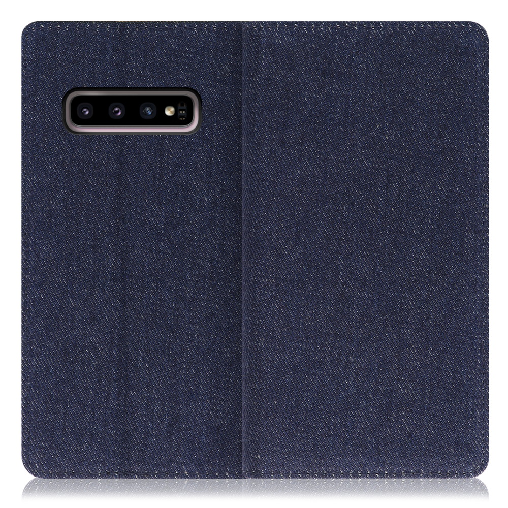 LOOF Denim Galaxy S10 / SC-03L / SCV41 用 [ブルー] デニム生地を使用 手帳型ケース カード収納付き ベルトなし