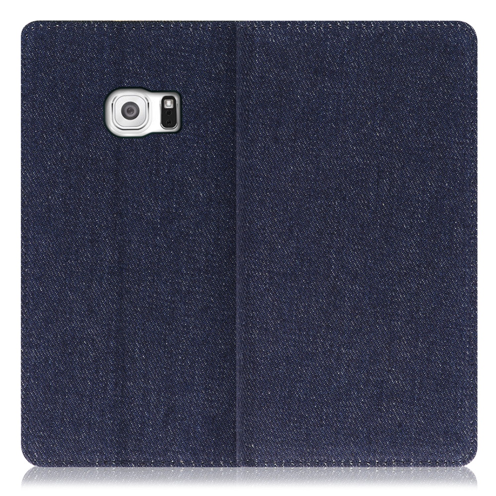 LOOF Denim Galaxy S6 / SC-05G 用 [ブルー] デニム生地を使用 手帳型ケース カード収納付き ベルトなし