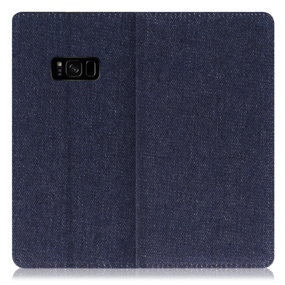 LOOF Denim Galaxy S8 / SC-02J / SCV36 用 [ブルー] デニム生地を使用 手帳型ケース カード収納付き ベルトなし