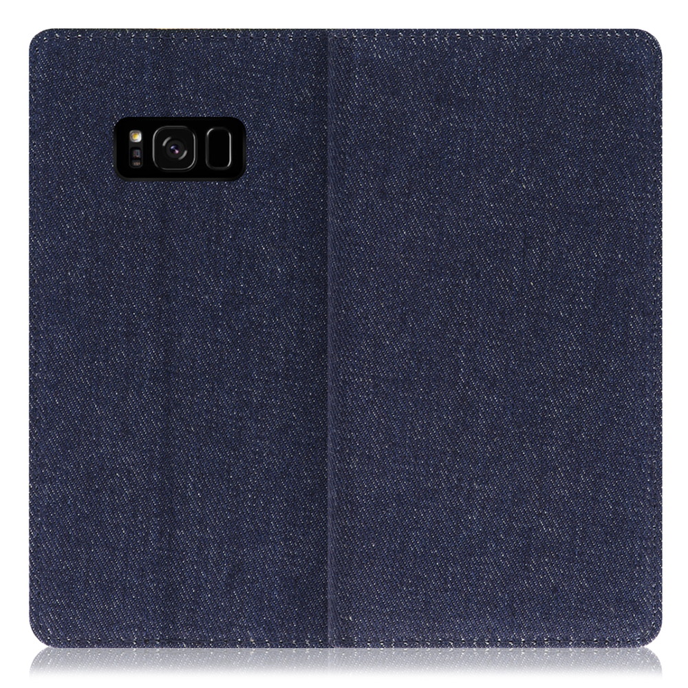 LOOF Denim Galaxy S8+ / SC-03J / SCV35 用 [ブルー] デニム生地を使用 手帳型ケース カード収納付き ベルトなし