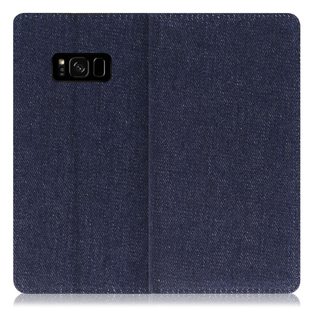 LOOF Denim Galaxy S8+ / SC-03J / SCV35 用 [ブルー] デニム生地を使用 手帳型ケース カード収納付き ベルトなし