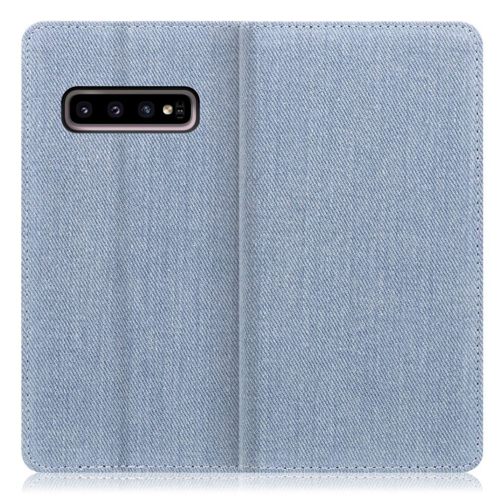 LOOF Denim Galaxy S10 / SC-03L / SCV41 用 [ライトブルー] デニム 手帳型ケース カード収納付き ベルトなし