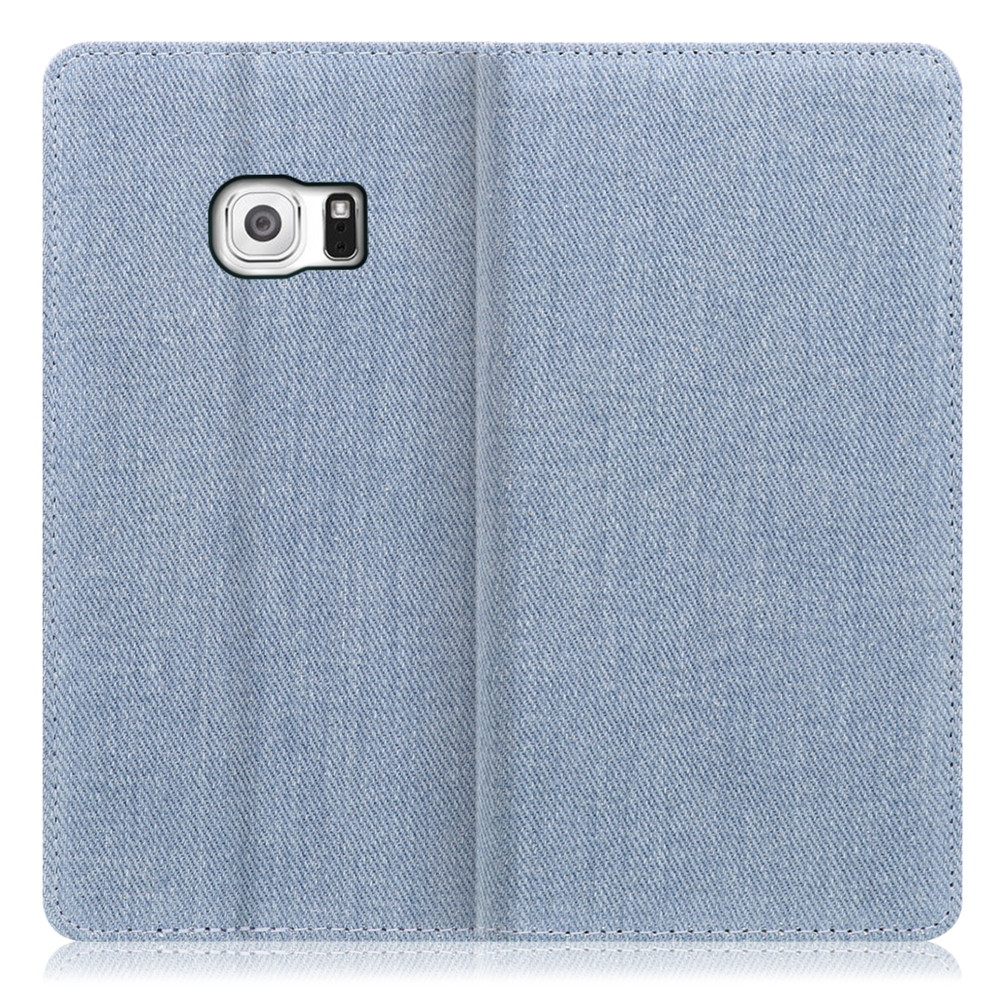 LOOF Denim Galaxy S6 / SC-05G 用 [ライトブルー] デニム 手帳型ケース カード収納付き ベルトなし