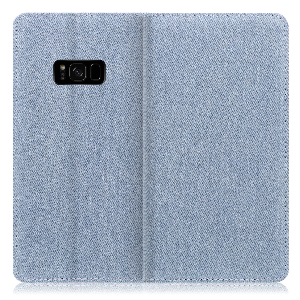 LOOF Denim Galaxy S8 / SC-02J / SCV36 用 [ライトブルー] デニム 手帳型ケース カード収納付き ベルトなし