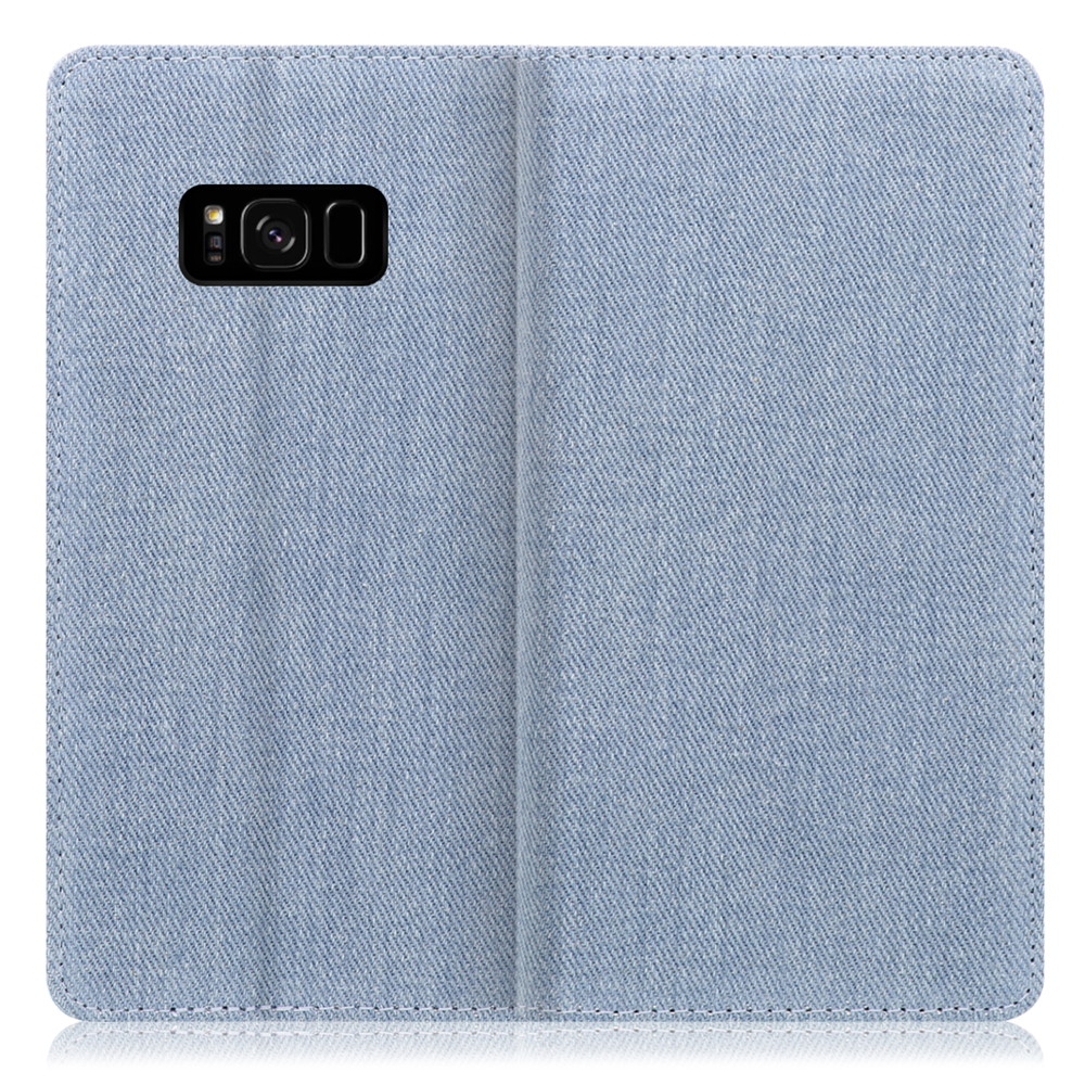 LOOF Denim Galaxy S8+ / SC-03J / SCV35 用 [ライトブルー] デニム 手帳型ケース カード収納付き ベルトなし