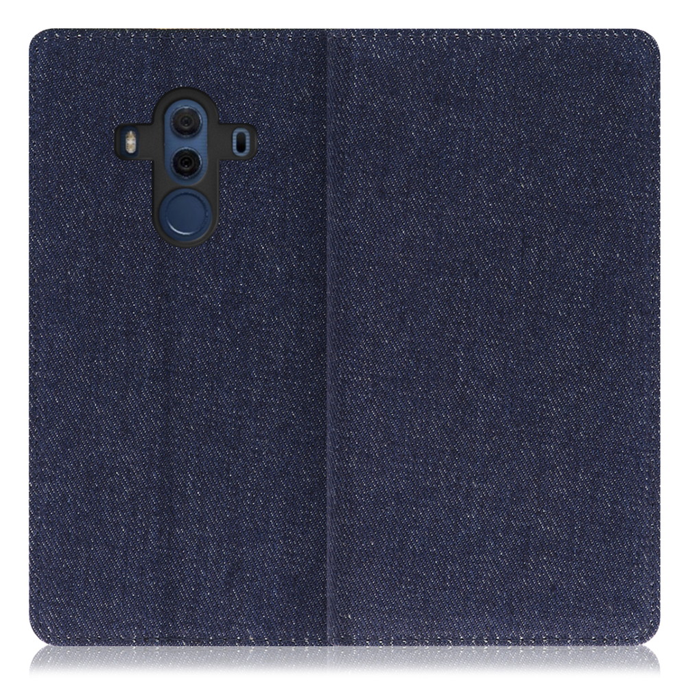 LOOF Denim HUAWEI Mate 10 Pro / 703HW / BLA-L29 用 [ブルー] デニム生地を使用 手帳型ケース カード収納付き ベルトなし