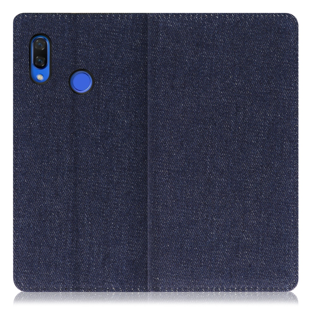 LOOF Denim HUAWEI nova 3 / PAR-LX9 用 [ブルー] デニム生地を使用 手帳型ケース カード収納付き ベルトなし