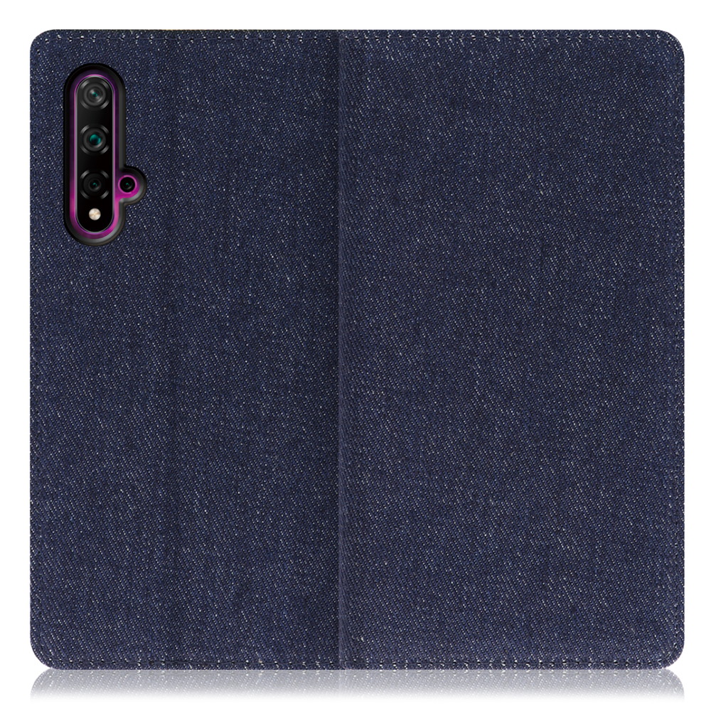 LOOF Denim HUAWEI nova 5T 用 [ブルー] デニム生地を使用 手帳型ケース カード収納付き ベルトなし