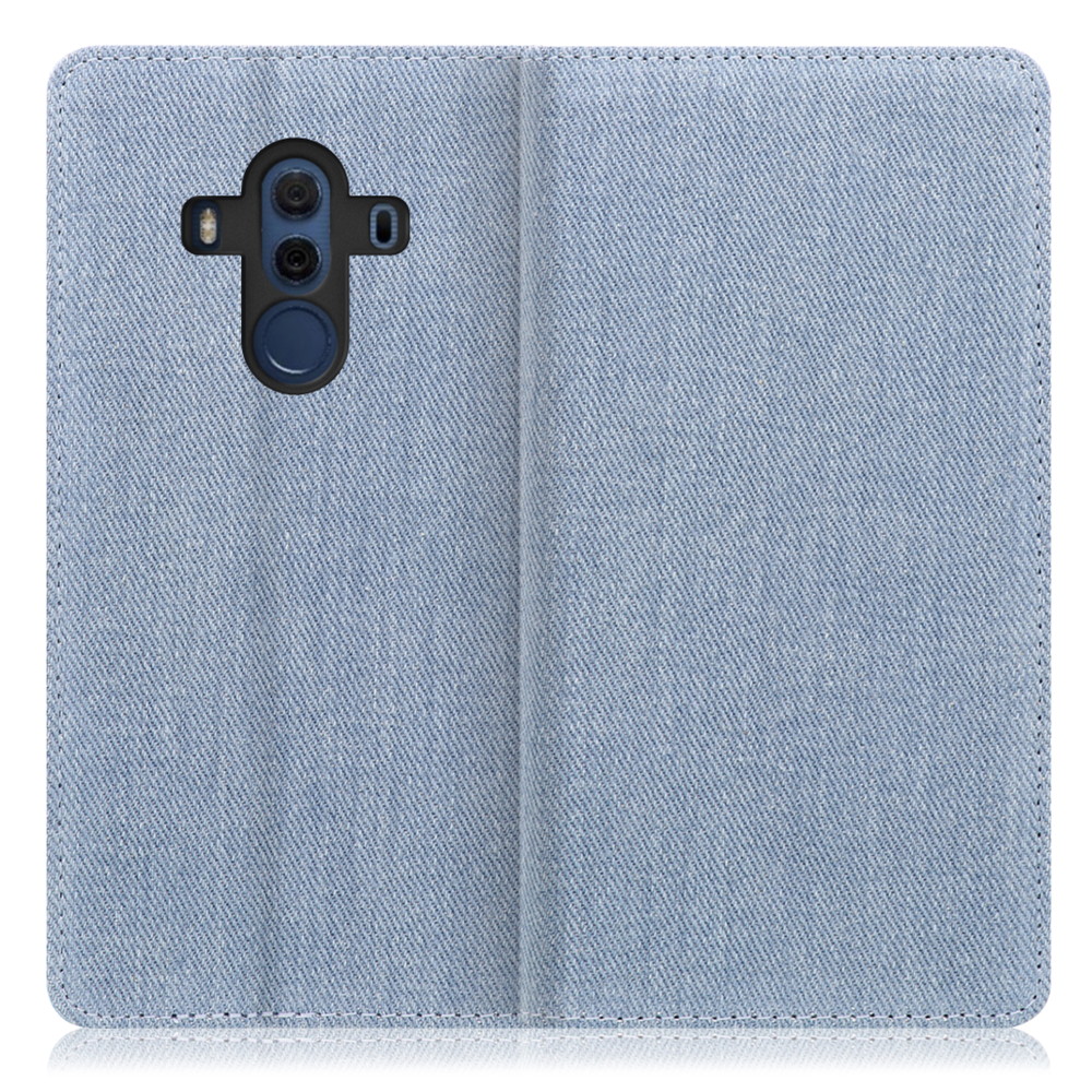 LOOF Denim HUAWEI Mate 10 Pro / 703HW / BLA-L29 用 [ライトブルー] デニム 手帳型ケース カード収納付き ベルトなし