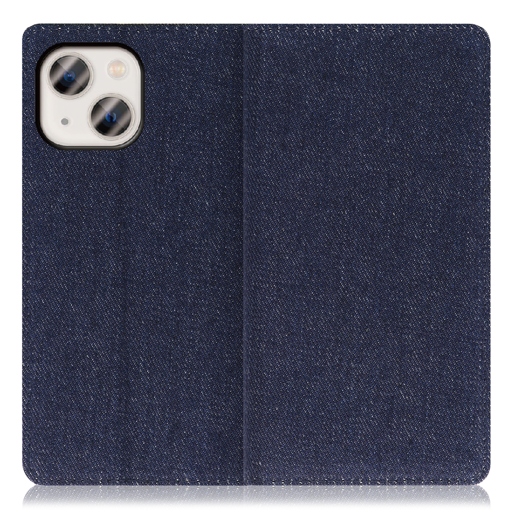 LOOF Denim Series iPhone 13 mini [ブルー] デニム生地を使用 手帳型ケース カード収納付き ベルトなし