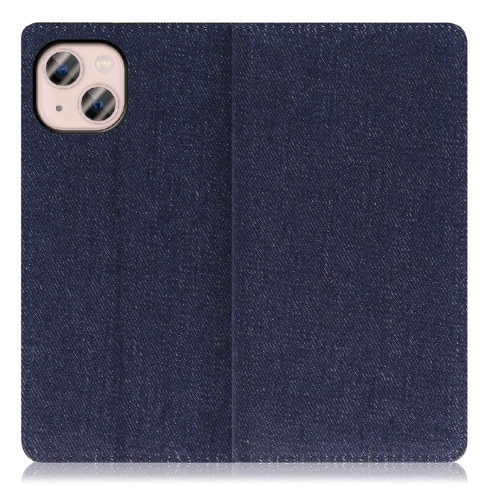 LOOF Denim Series iPhone 13  [ブルー] デニム生地を使用 手帳型ケース カード収納付き ベルトなし