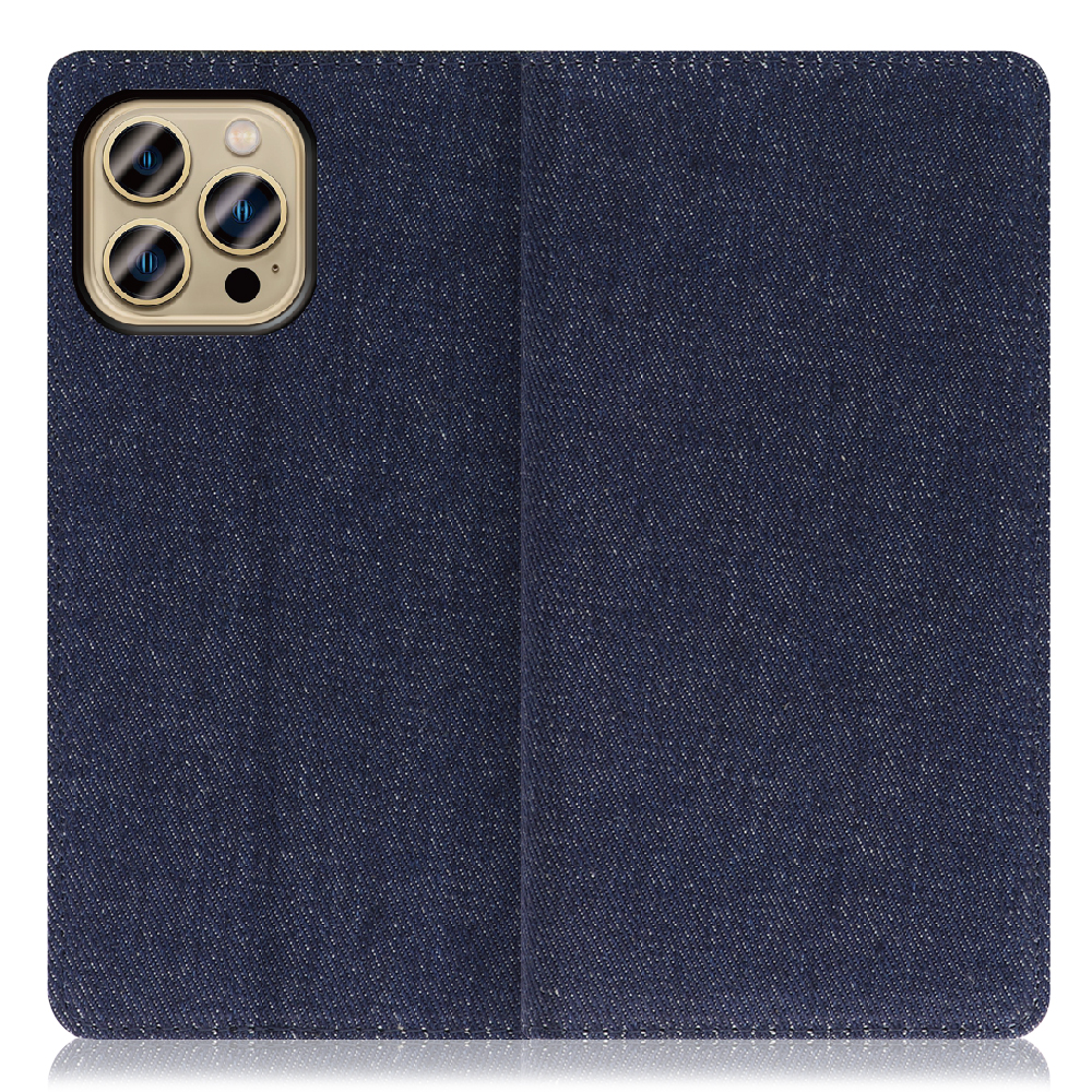 LOOF Denim Series iPhone 13 Pro Max [ブルー] デニム生地を使用 手帳型ケース カード収納付き ベルトなし
