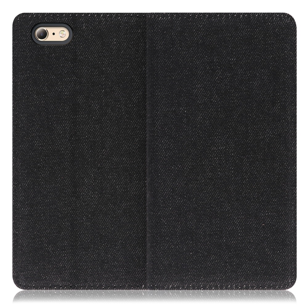 LOOF Denim iPhone 6 / 6s 用 [ブラック]デニム生地を使用 手帳型ケース カード収納付き ベルトなし