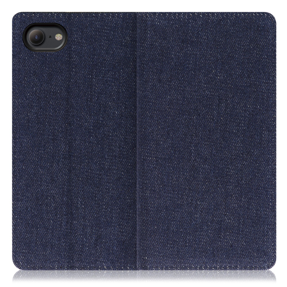 LOOF Denim iPhone 7 / 8 / SE(第2/3世代) 用 [ブルー] デニム生地を使用 手帳型ケース カード収納付き ベルトなし