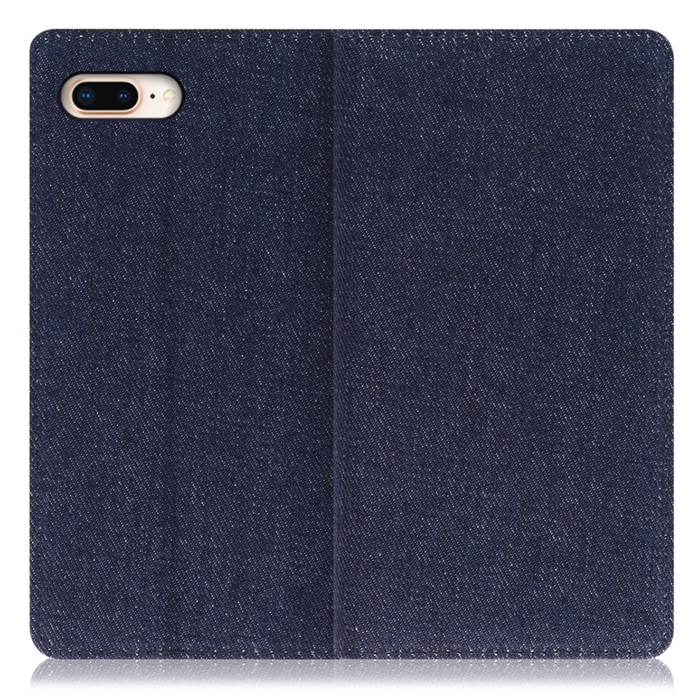 LOOF Denim iPhone 7 Plus / 8 Plus 用 [ブルー] デニム生地を使用 手帳型ケース カード収納付き ベルトなし