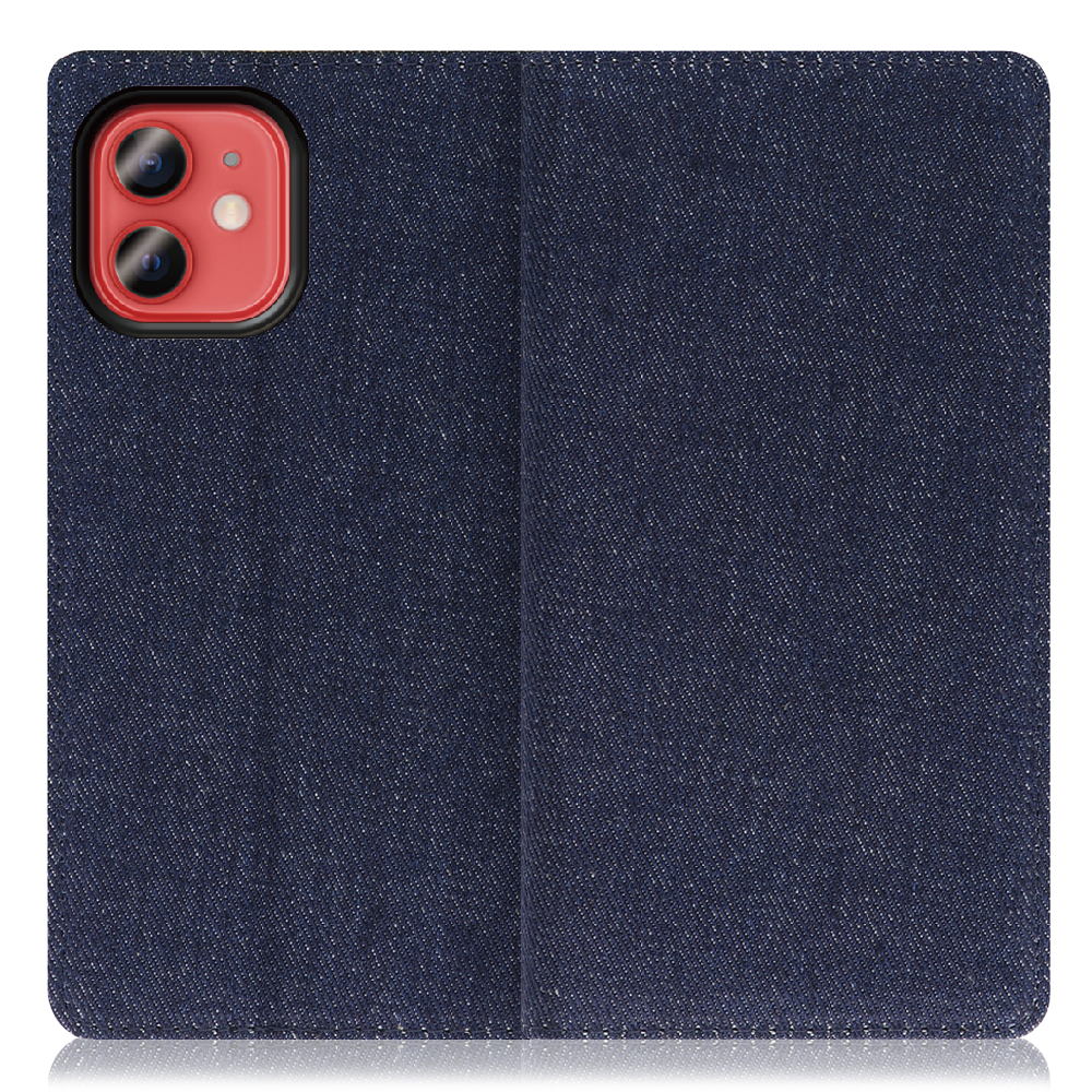 LOOF Denim Series iPhone 12 mini [ブルー] デニム生地を使用 手帳型ケース カード収納付き ベルトなし