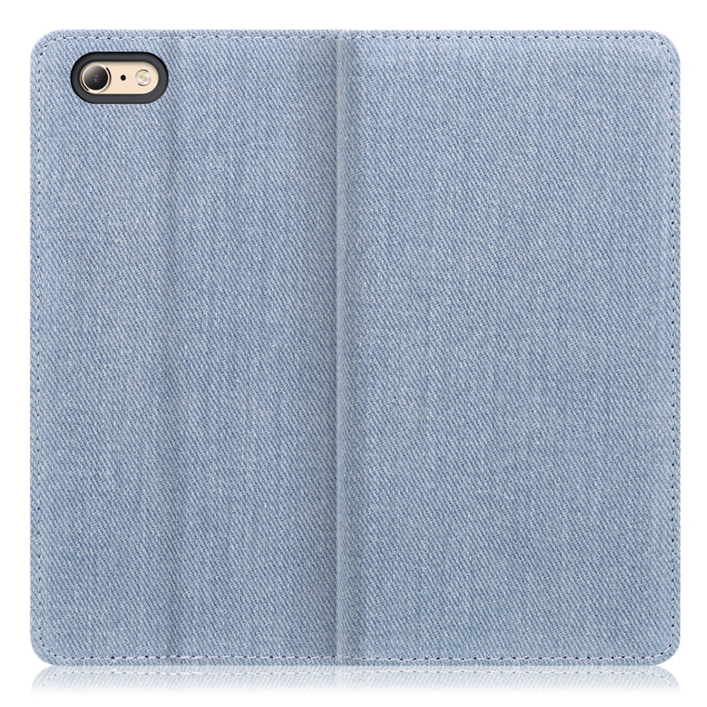 LOOF Denim iPhone 6 / 6s 用 [ライトブルー] デニム 手帳型ケース カード収納付き ベルトなし