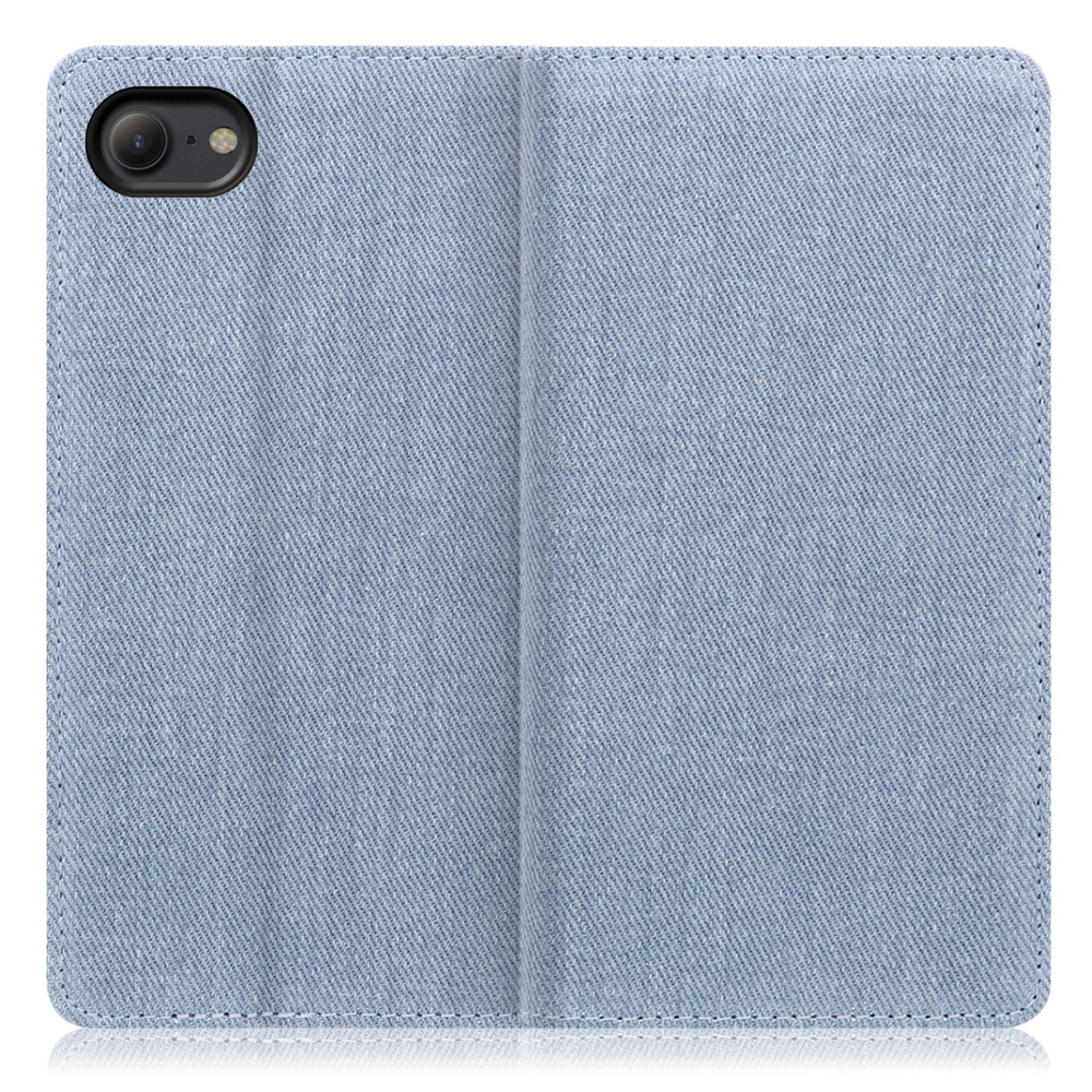 LOOF Denim iPhone 7 / 8 / SE(第2/3世代) 用 [ライトブルー] デニム 手帳型ケース カード収納付き ベルトなし