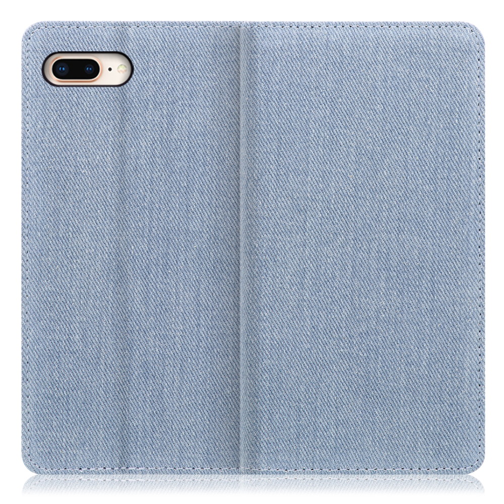 LOOF Denim iPhone 7 Plus / 8 Plus 用 [ライトブルー] デニム 手帳型ケース カード収納付き ベルトなし