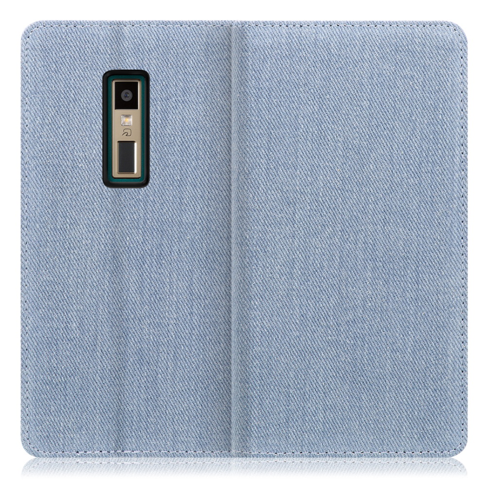 LOOF Denim KYOCERA URBANO V04 / KYV45 用 [ライトブルー] デニム 手帳型ケース カード収納付き ベルトなし