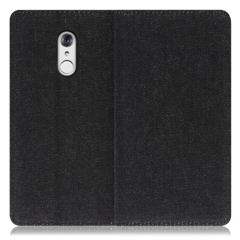 LOOF Denim LG style / L-03K 用 [ブラック]デニム生地を使用 手帳型ケース カード収納付き ベルトなし
