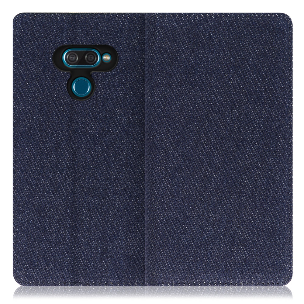 LOOF Denim LG K50 用 [ブルー] デニム生地を使用 手帳型ケース カード収納付き ベルトなし