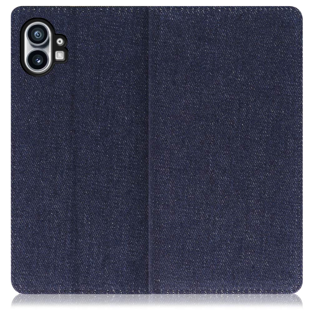 LOOF Denim Series Nothing Phone (1) 用 [ブルー] デニム生地を使用 手帳型ケース カード収納付き ベルトなし