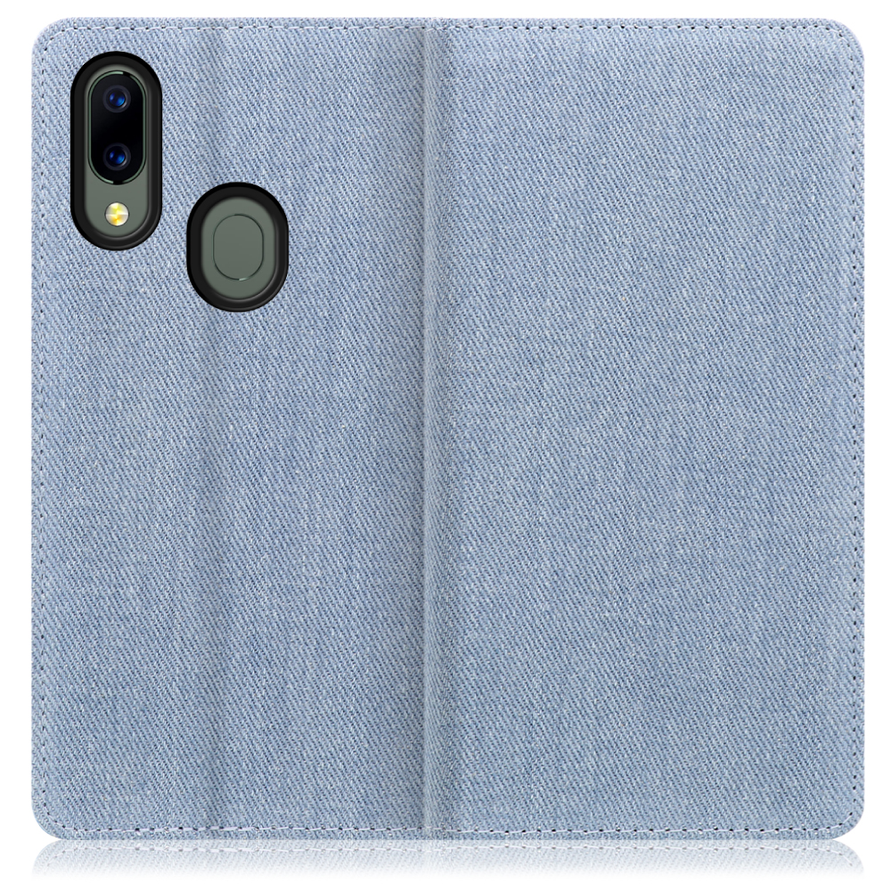 LOOF Denim UMIDIGI A3X 用 [ライトブルー] デニム 手帳型ケース カード収納付き ベルトなし