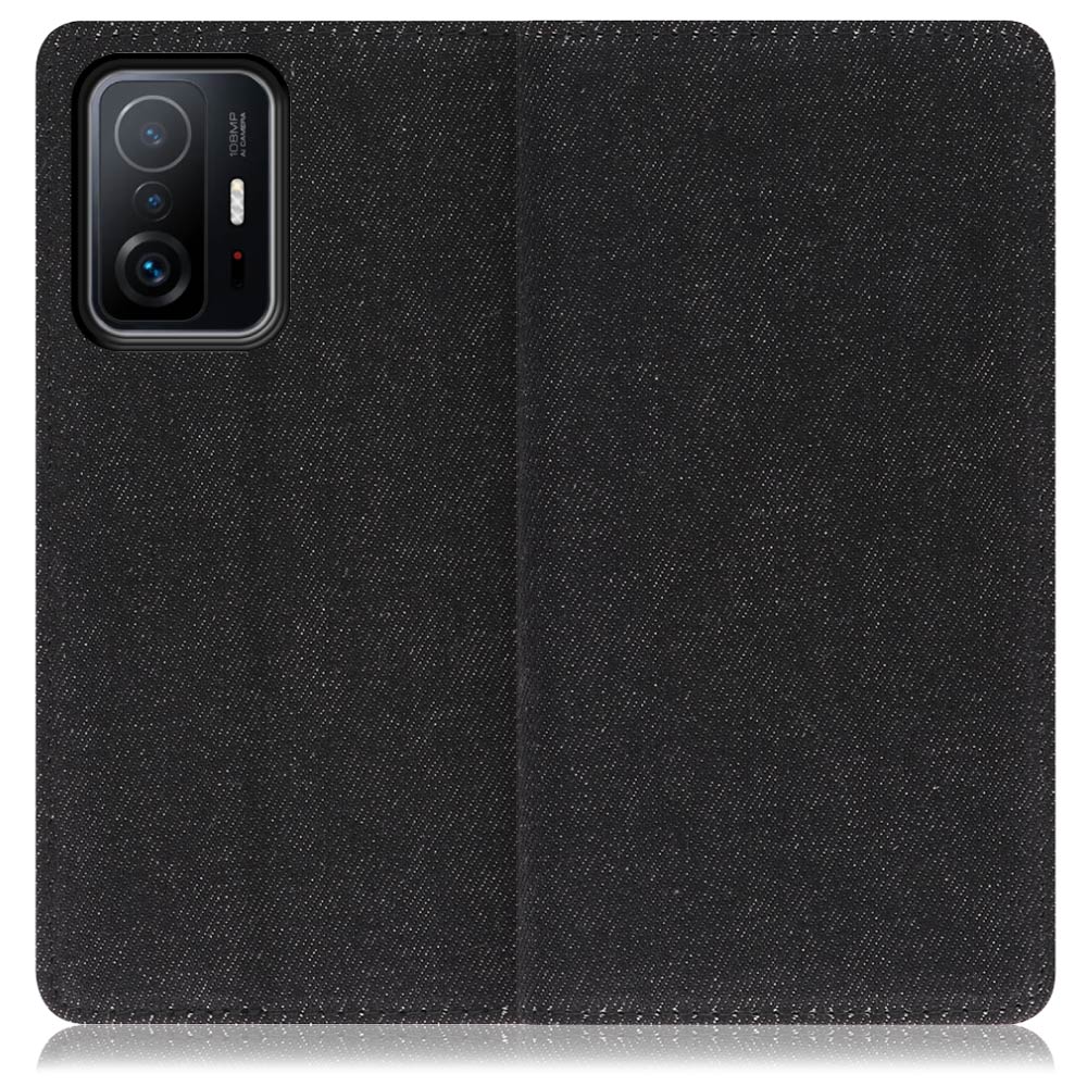 LOOF Denim Series Xiaomi 11T / 11T Pro [ブラック]デニム生地を使用 手帳型ケース カード収納付き ベルトなし