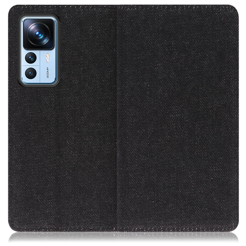 LOOF Denim Series Xiaomi 12T Pro シャオミー 用 [ブラック]デニム生地を使用 手帳型ケース カード収納付き ベルトなし