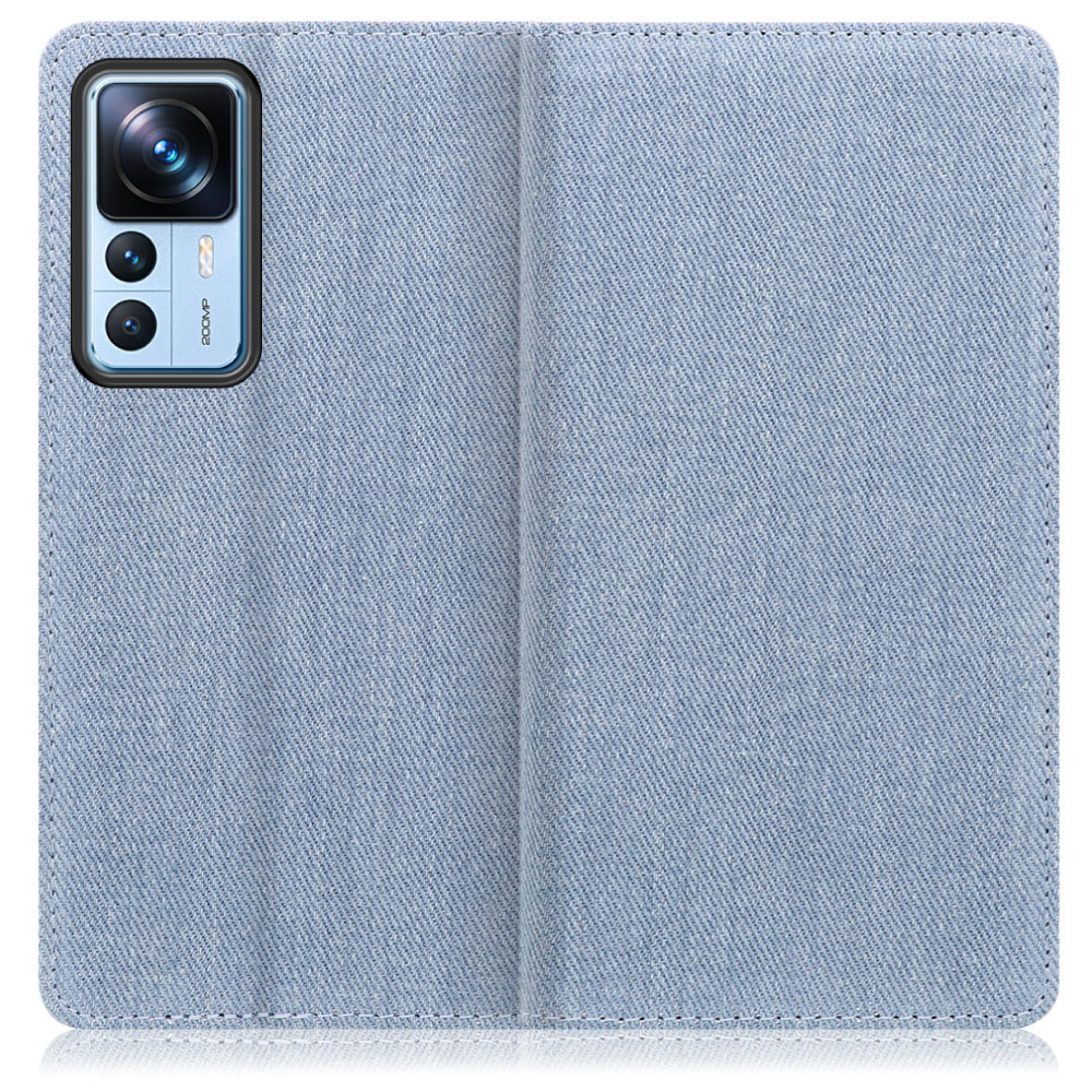 LOOF Denim Series Xiaomi 12T Pro シャオミー 用 [ライトブルー] デニム 手帳型ケース カード収納付き ベルトなし