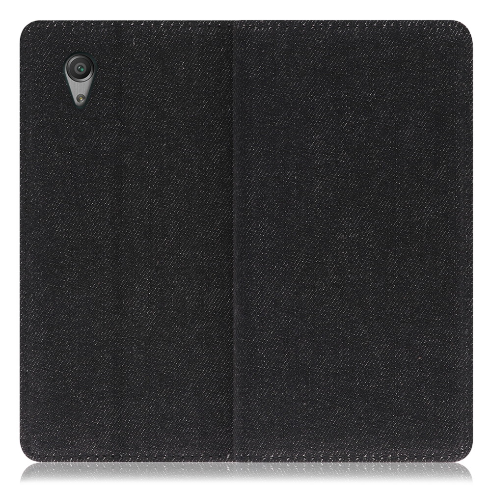 LOOF Denim Xperia X Performance / SO-04H / SOV33 用 [ブラック]デニム生地を使用 手帳型ケース カード収納付き ベルトなし