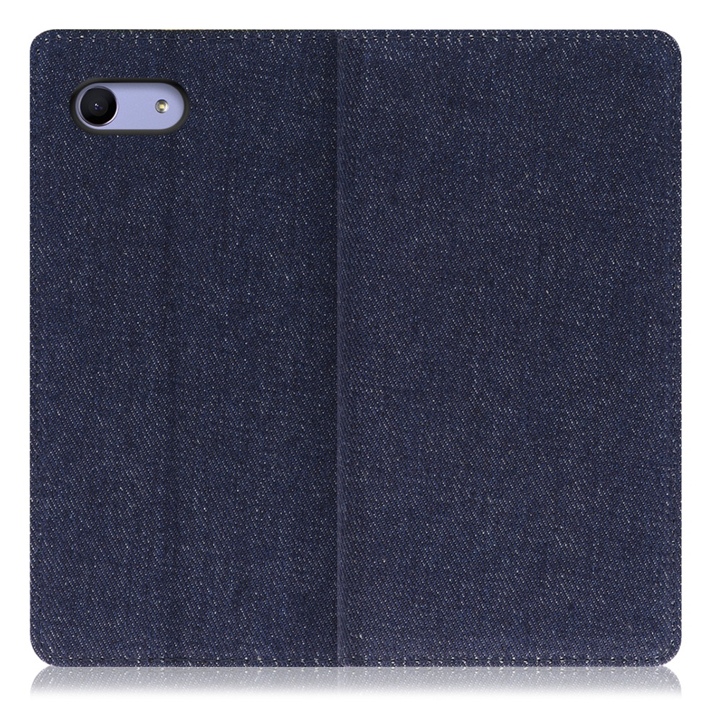 LOOF Denim Xperia Ace / SO-02L 用 [ブルー] デニム生地を使用 手帳型ケース カード収納付き ベルトなし