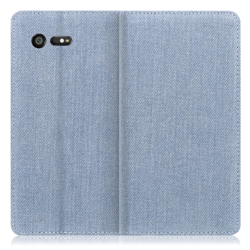 LOOF Denim Xperia X Compact / SO-02J 用 [ライトブルー] デニム 手帳型ケース カード収納付き ベルトなし