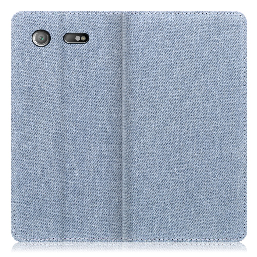 LOOF Denim Xperia XZ1 Compact / SO-02K 用 [ライトブルー] デニム 手帳型ケース カード収納付き ベルトなし