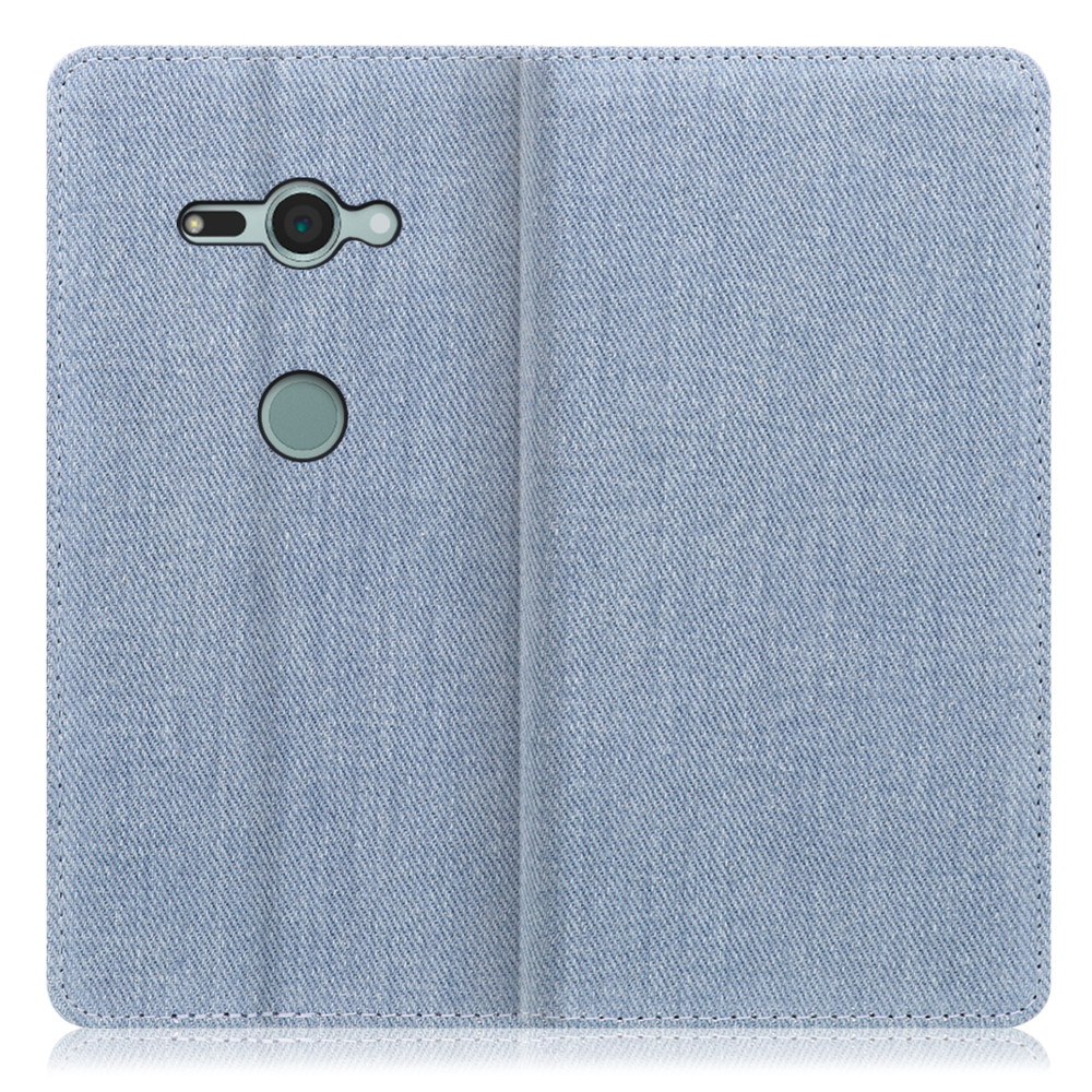 LOOF Denim Xperia XZ2 Compact / SO-05K 用 [ライトブルー] デニム 手帳型ケース カード収納付き ベルトなし