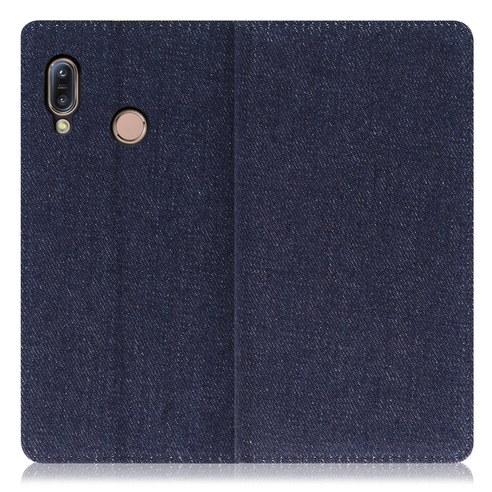 LOOF Denim ZenFone Max (M1) / ZB555KL 用 [ブルー] デニム生地を使用 手帳型ケース カード収納付き ベルトなし