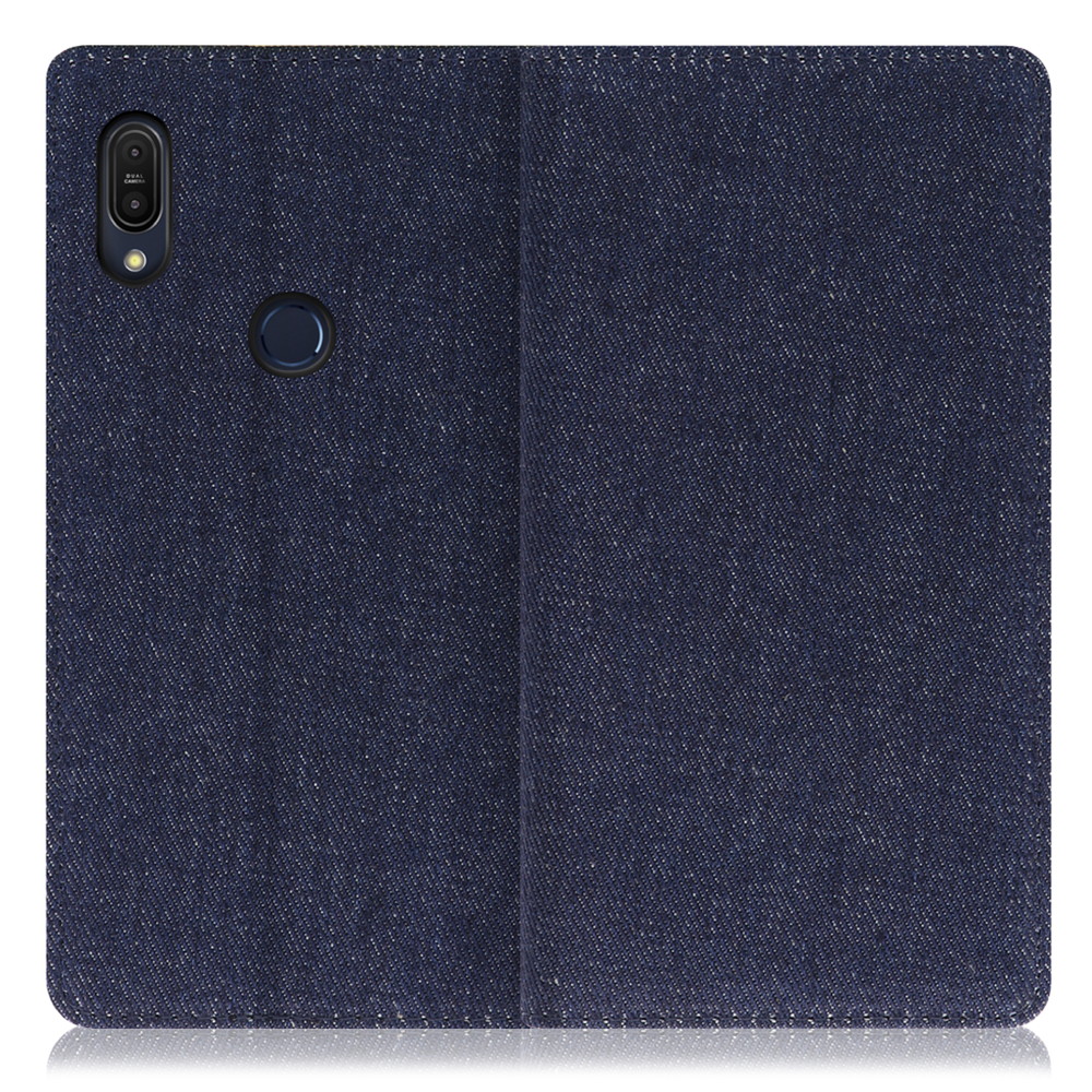 LOOF Denim ZenFone Max Pro (M1) / ZB602KL 用 [ブルー] デニム生地を使用 手帳型ケース カード収納付き ベルトなし